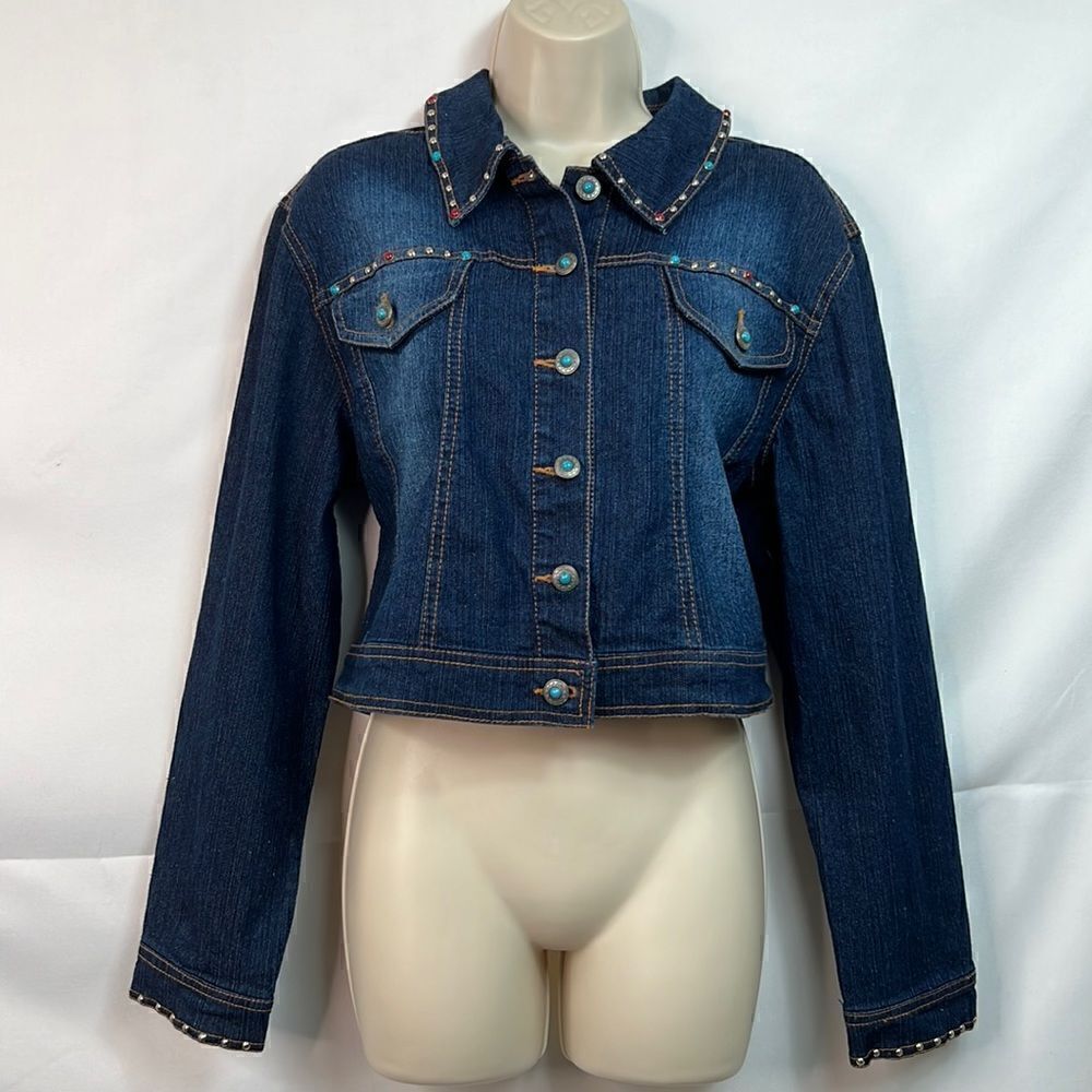 Don’t Mess with Texas denim Jacket with embellishments. Size M NWT